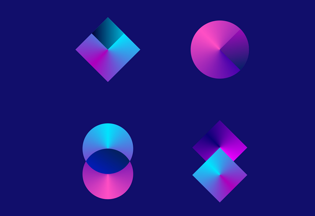 xu hướng thiết kế logo 2022 đa sắc màu gradient